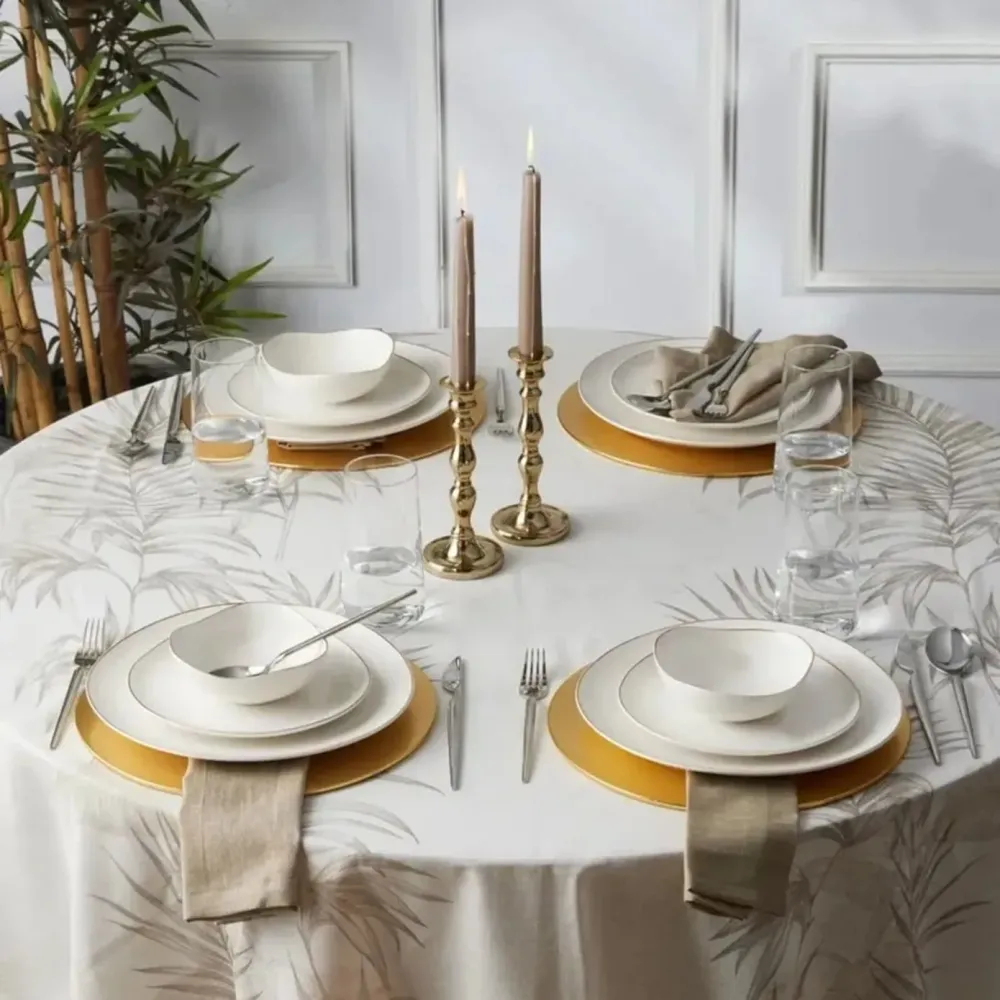 Service de table Karaca Middle Streamline pour 4 personnes, 12 pièces, Neuf Generation Bone, or