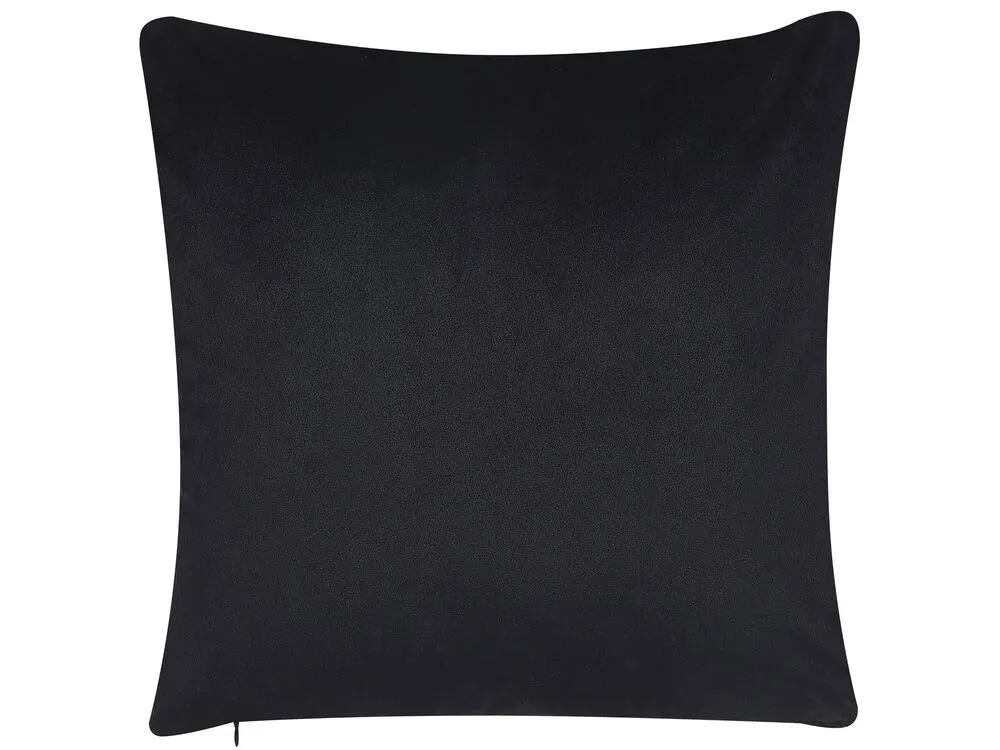 Set 2 Panne Cushions Paisley Pattern 45 x 45 cm Gold and Black URSINIA