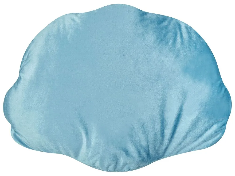 Set 2 En velours Seashell Cushions 47 x 35 cm Blue CONSOLIDA