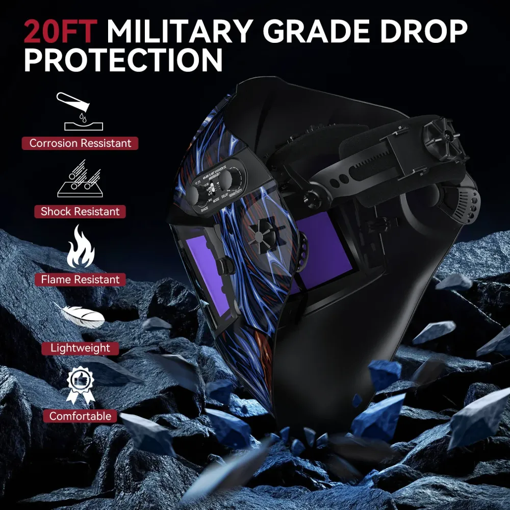 Super Large Viewing Welding Helmet 8.46"X2.75" Venom True Color Welding Helmet Side View HSH-C90