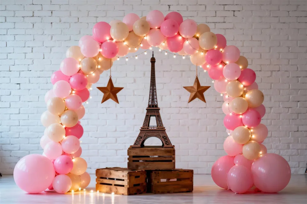 Toile de fond Paris Arche Ballons Présentation Romantique RR61-37