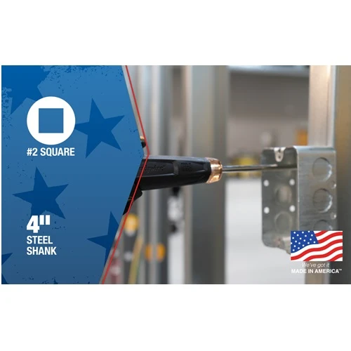 2/4" USA Square Tip Screwdriver Shank SDQ2P4US (Pack 12)