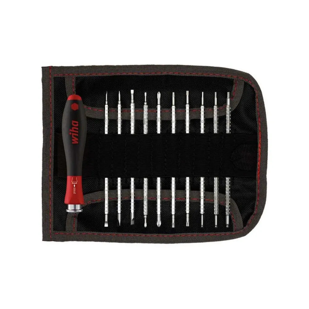 Wiha System 4 Velouté Finish Interchangeable Screwdriver Set 12 Piece WHA-27820