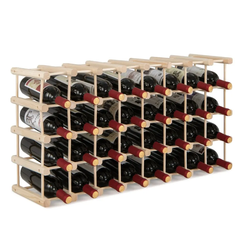 Casier à vin modulaire pour 36 bouteilles 44,5 x 24 x 86 cm commode à installer design naturel bois de pin 20_0011043