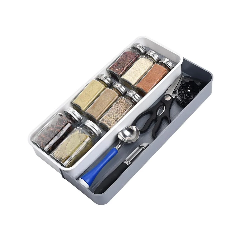 Aqua À extension Spice Draw Organiser Tray Grey
