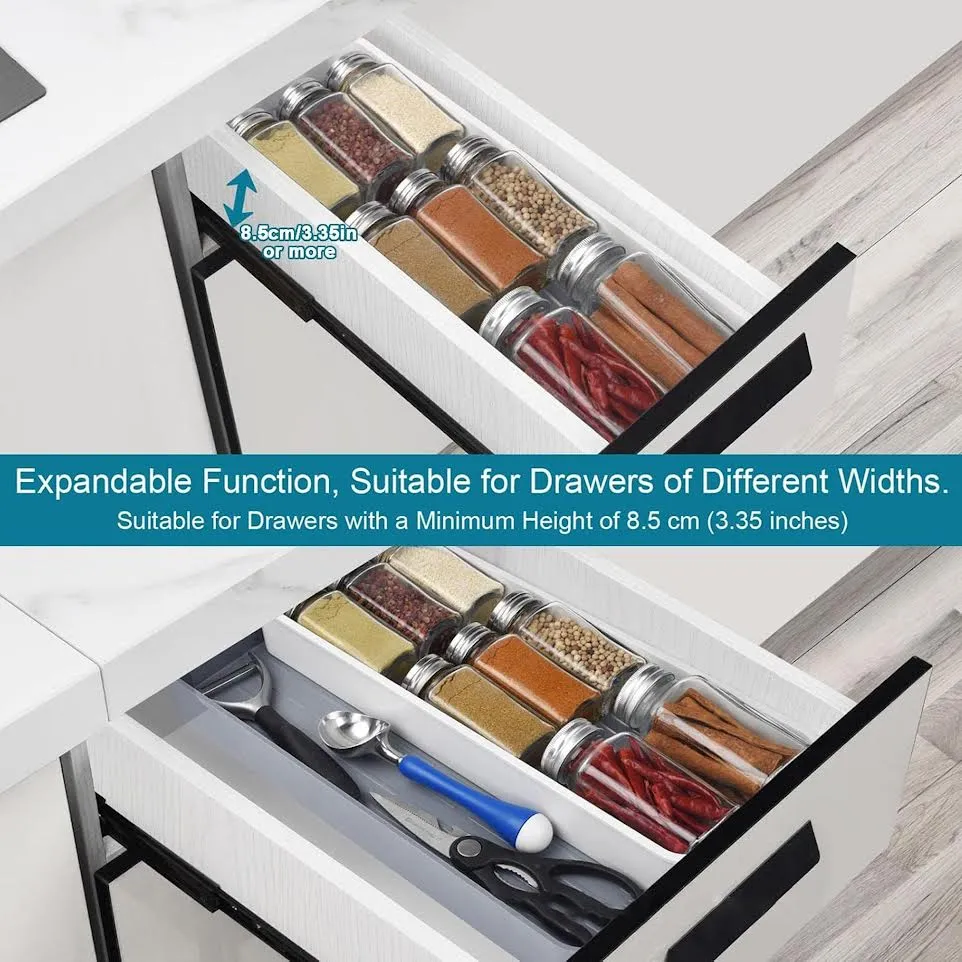Aqua À extension Spice Draw Organiser Tray Grey