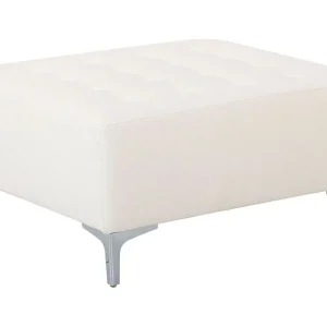 Faux Leather Ottoman Blanc pur ABERDEEN
