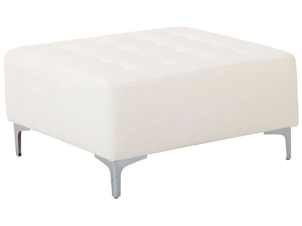 Faux Leather Ottoman Blanc pur ABERDEEN