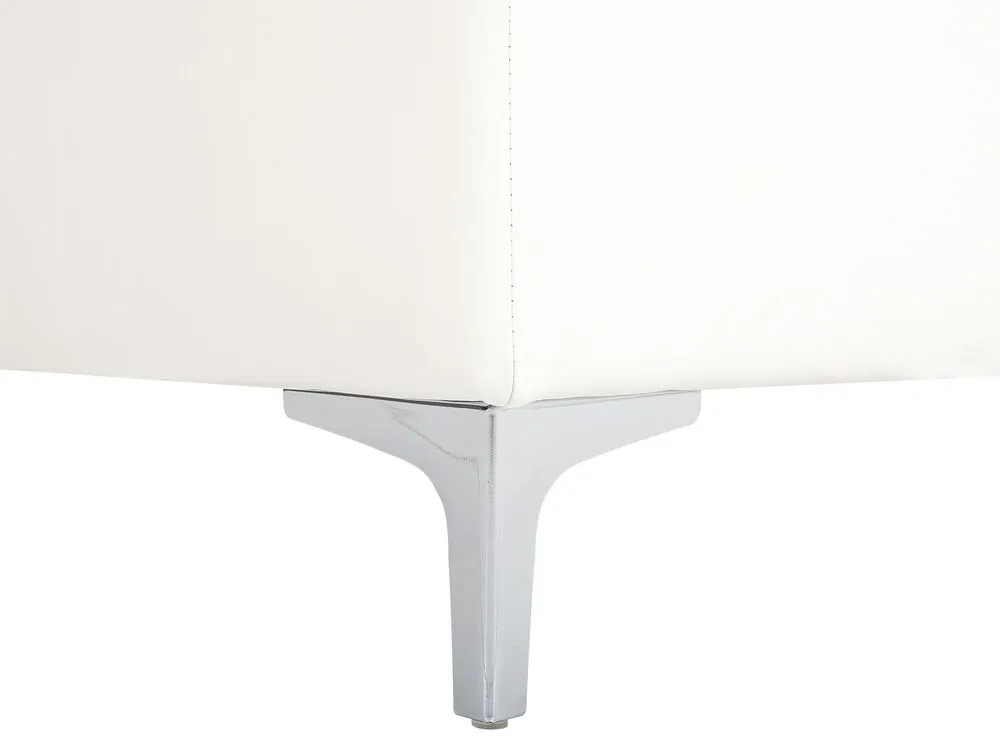 Faux Leather Ottoman Blanc pur ABERDEEN