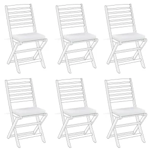 Set 6 Outdoor Seat Pad Cushions Blanc pur TOLVE