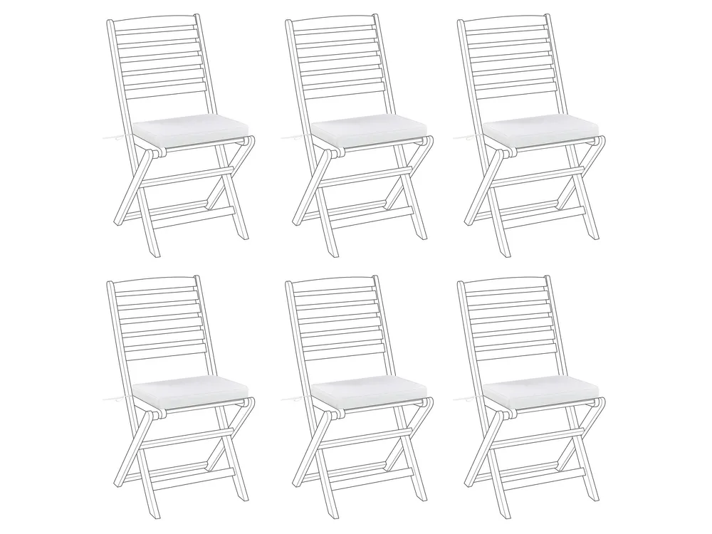 Set 6 Outdoor Seat Pad Cushions Blanc pur TOLVE