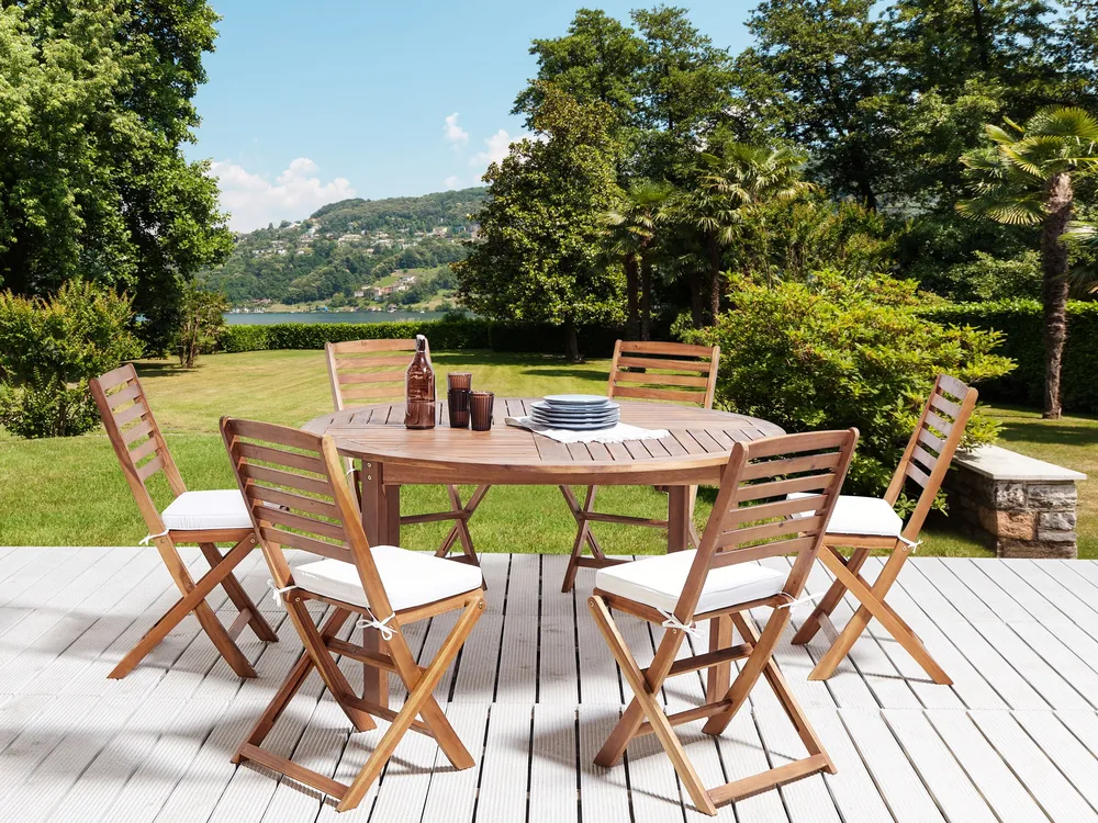 Set 6 Outdoor Seat Pad Cushions Blanc pur TOLVE
