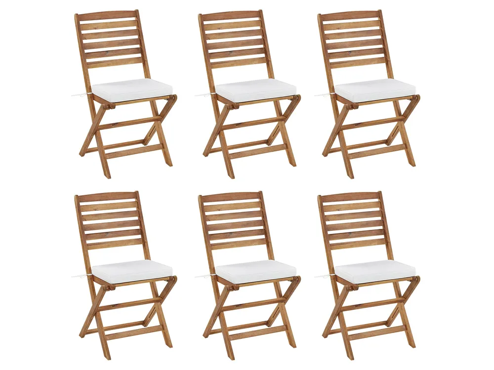 Set 6 Outdoor Seat Pad Cushions Blanc pur TOLVE