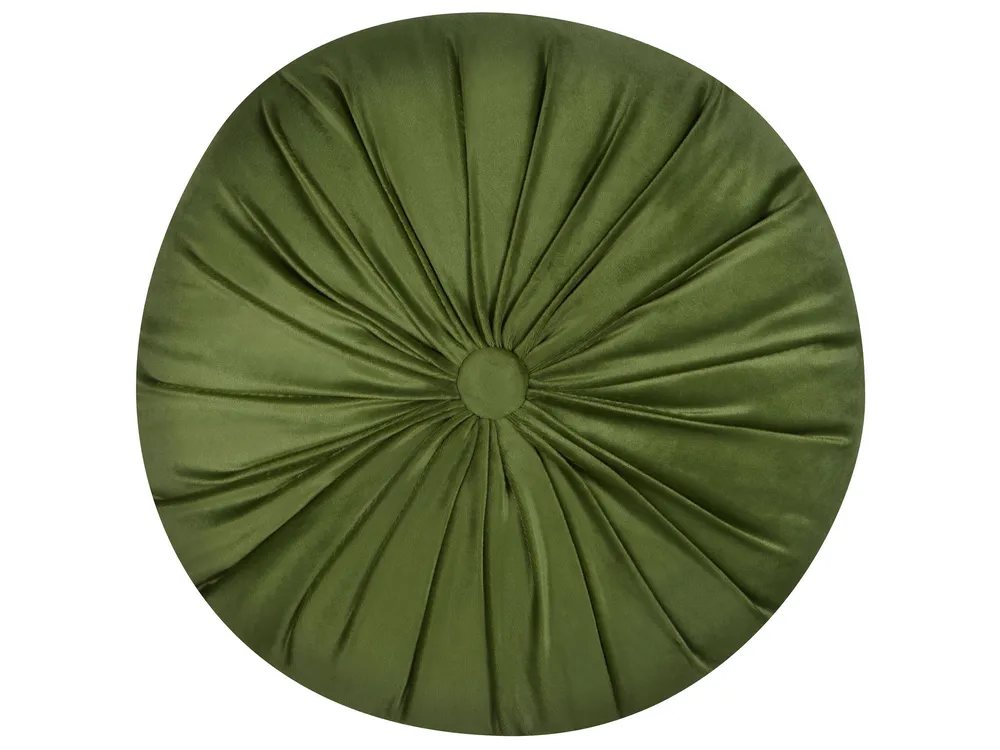 Set 2 Panne Cushion Pleats ⌀ 38 cm Green BODAI