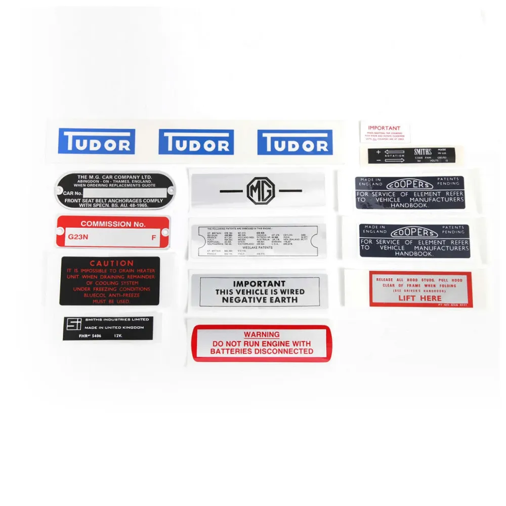 DECAL KIT MGB ROADSTER 1968-1969