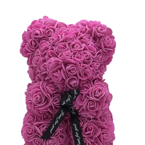 Lovers Design Floral Teddy Bear - Violet