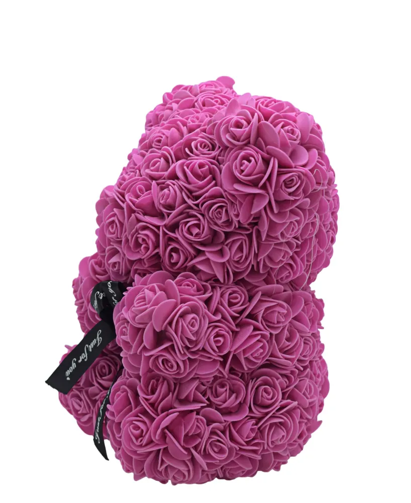 Lovers Design Floral Teddy Bear - Violet