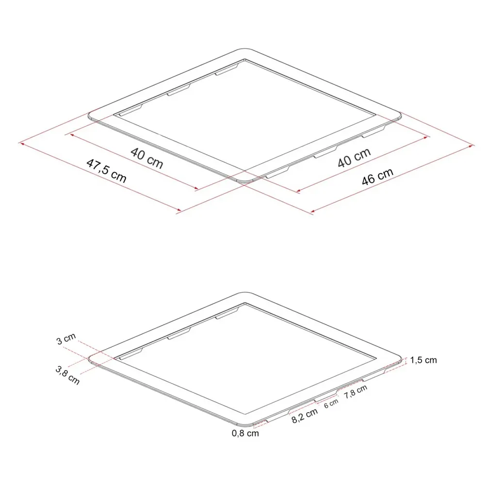 Adapterrahmen 40x40cm passend für Ducato Jumper Boxer Dachfenster + Dichtmittel