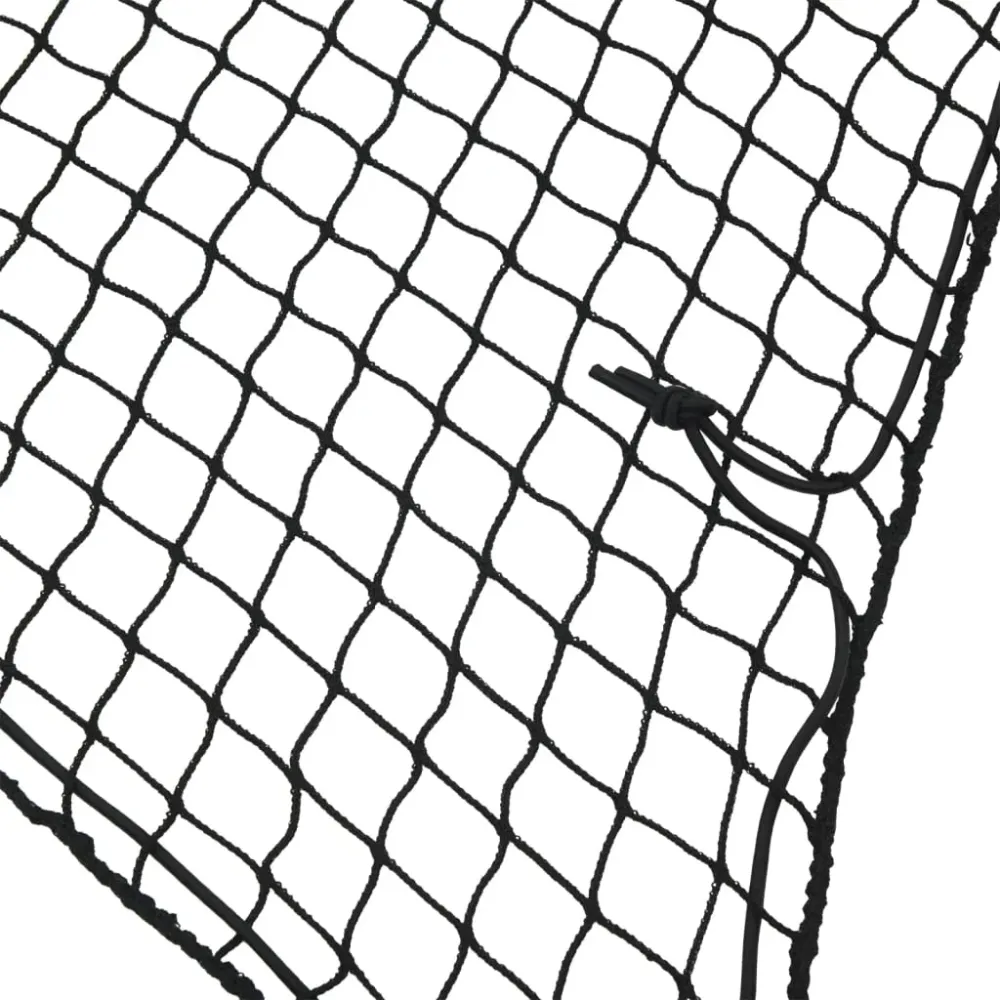 Filet pour remorque couverture de protection d'arrimage cargaison galerie de toit avec corde élastique 4,5 x 2,5 m PP noir...