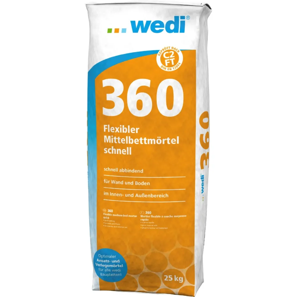 Produit d'étanchéité pare-brise Mortier colle polyvalent à prise rapide wedi 360 25kg