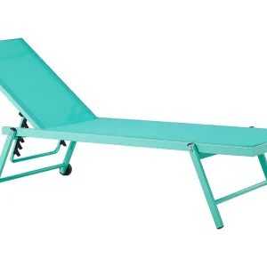 Aluminium Reclining Sun Lounger Turquois PORTOFINO pour stockage extérieur