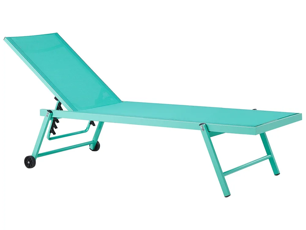 Aluminium Reclining Sun Lounger Turquois PORTOFINO pour stockage extérieur