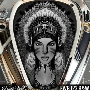 Autocollant Challenger V-Cover - FWB 123 N&B pour motards voyageurs