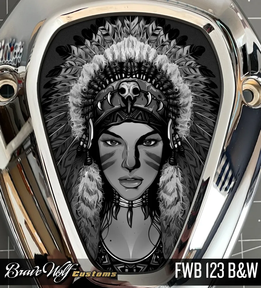 Autocollant Challenger V-Cover - FWB 123 N&B pour motards voyageurs