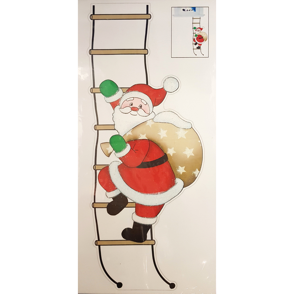 Autocollant Père Noël sur échelle pour motards voyageurs