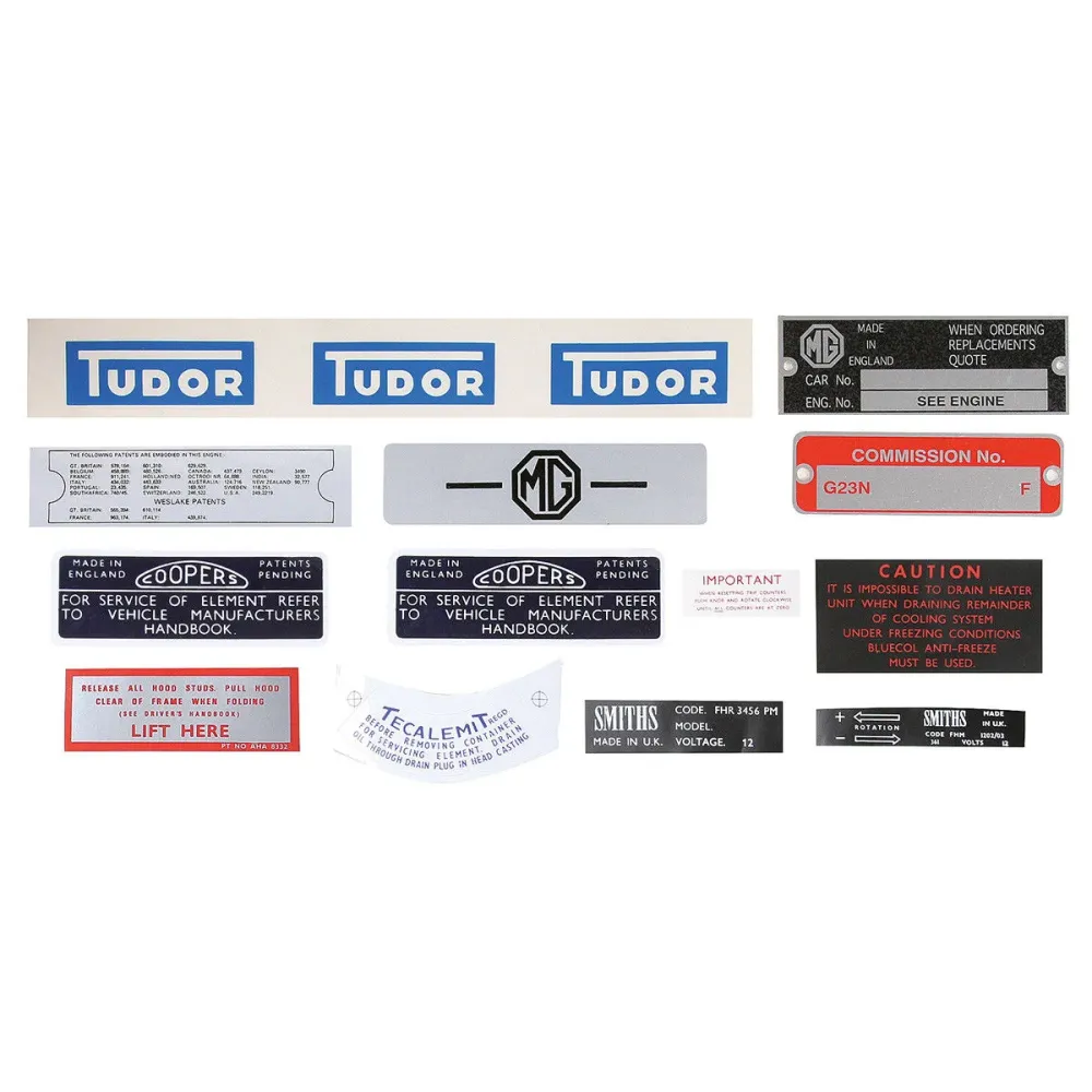 DECAL KIT MGB ROADSTER 1962-1965