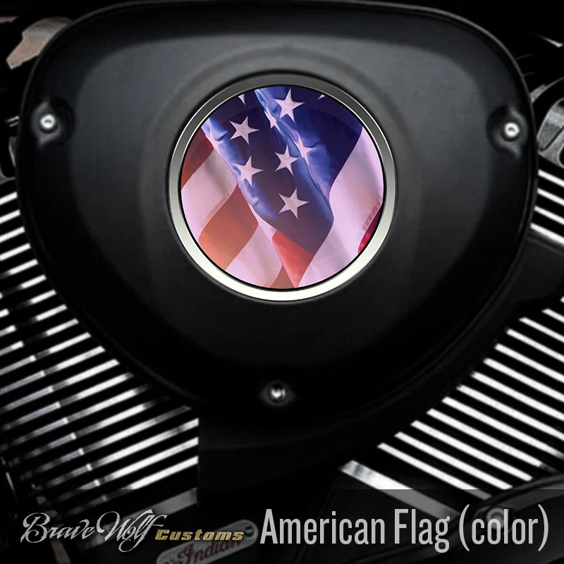 Drapeau américain (couleur) - Autocollant de 5 pouces pour motards voyageurs
