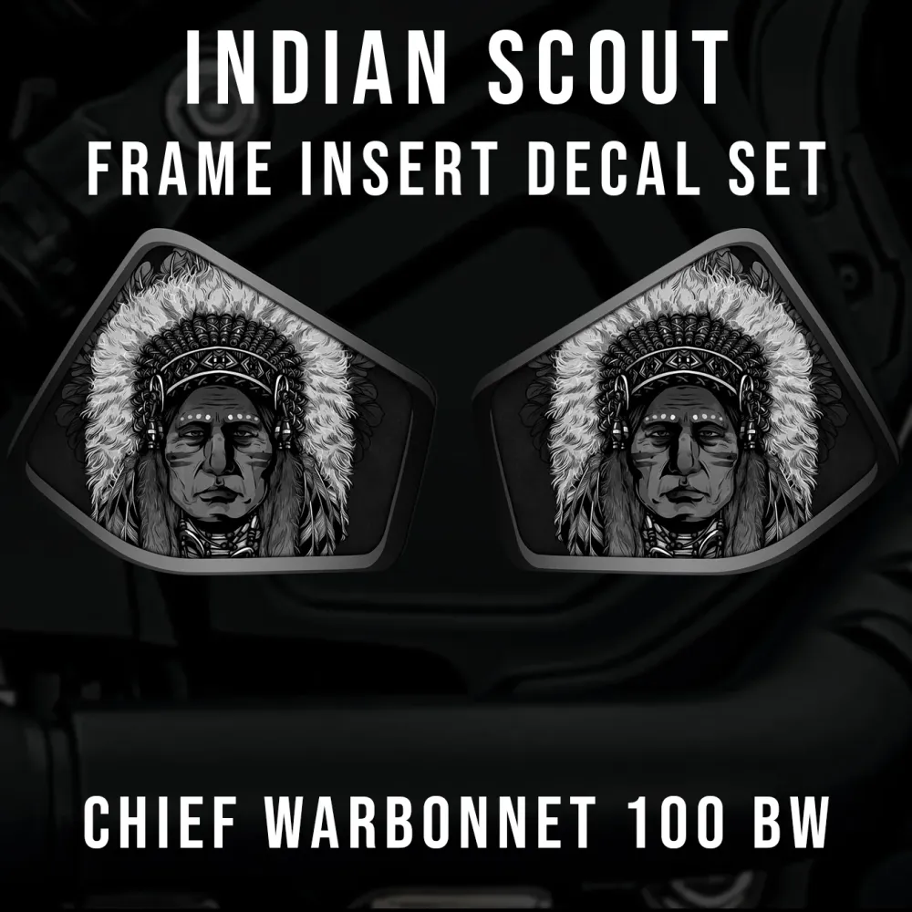 Insert de cadre central Indian Scout - Chief 100 B&W - Compatible Universelle