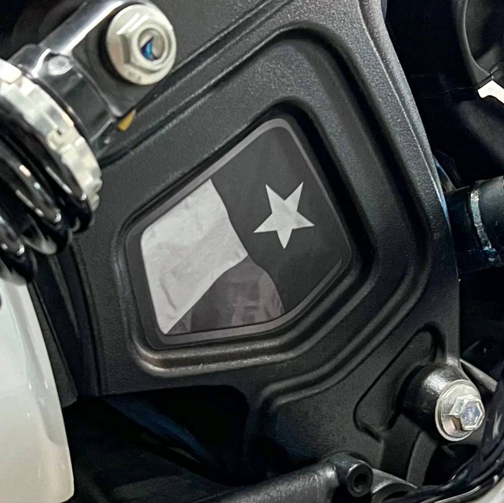 Insert de cadre central Indian Scout - Drapeau du Texas en noir mat