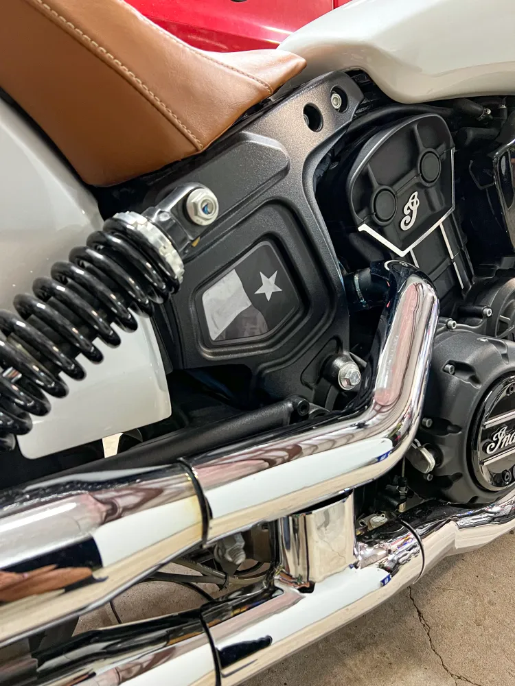 Insert de cadre central Indian Scout - Drapeau du Texas en noir mat
