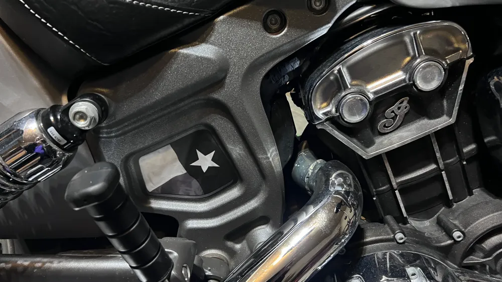 Insert de cadre central Indian Scout - Drapeau du Texas en noir mat