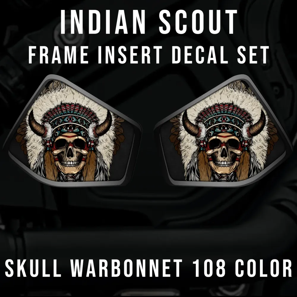 Insert de cadre central Indian Scout - Skull Warbonnet 108 couleur avec système antivol