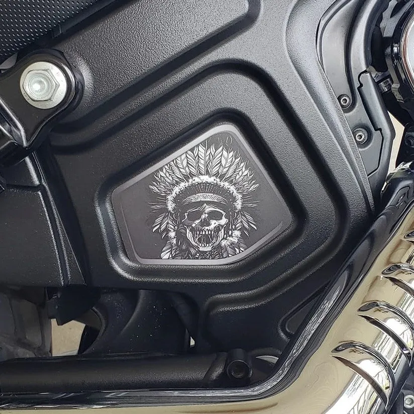Insert de cadre central Indian Scout - Skull Warbonnet 120 B&W - 22mm/25mm/28mm