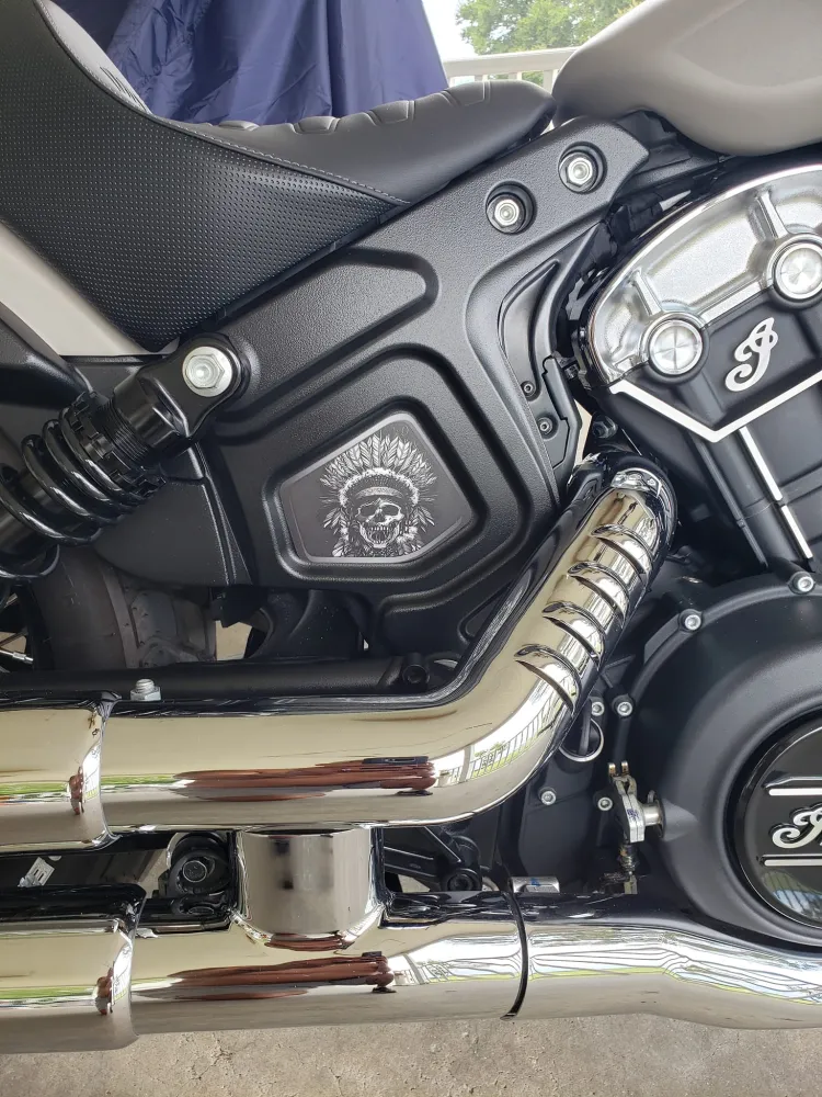 Insert de cadre central Indian Scout - Skull Warbonnet 120 B&W - 22mm/25mm/28mm