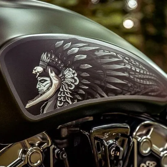 MesoChief - Indian Scout - Réservoir entier noir et blanc