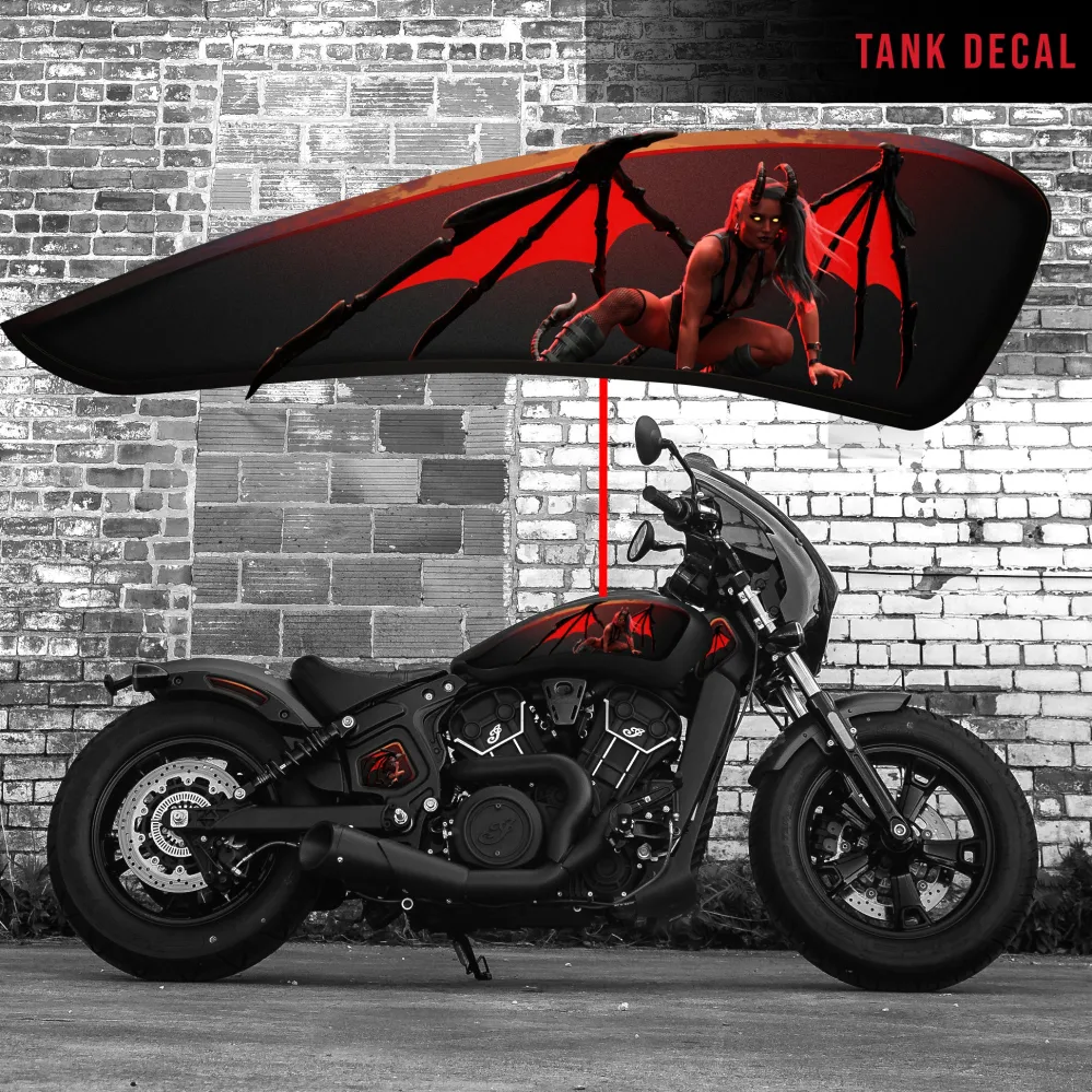 Morganna la Démone - Indian Scout - Full Tank Color pour motards voyageurs