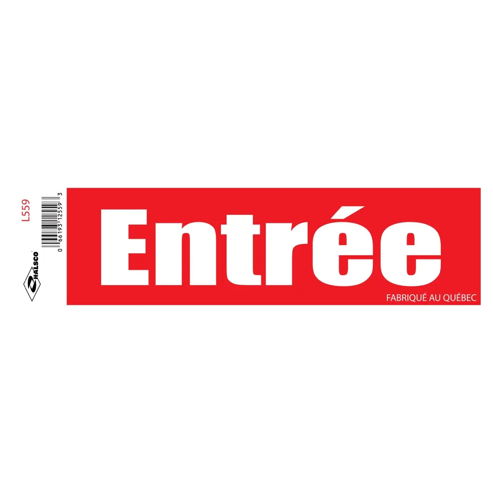 Porte-bagages scooter Autocollant en vinyle "Entrée", 2" x 8"