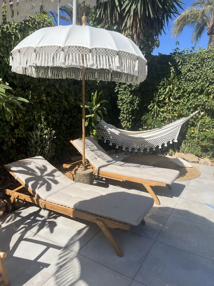 Protège-mains Acacia Wood Reclining Sun Lounger JAVA
