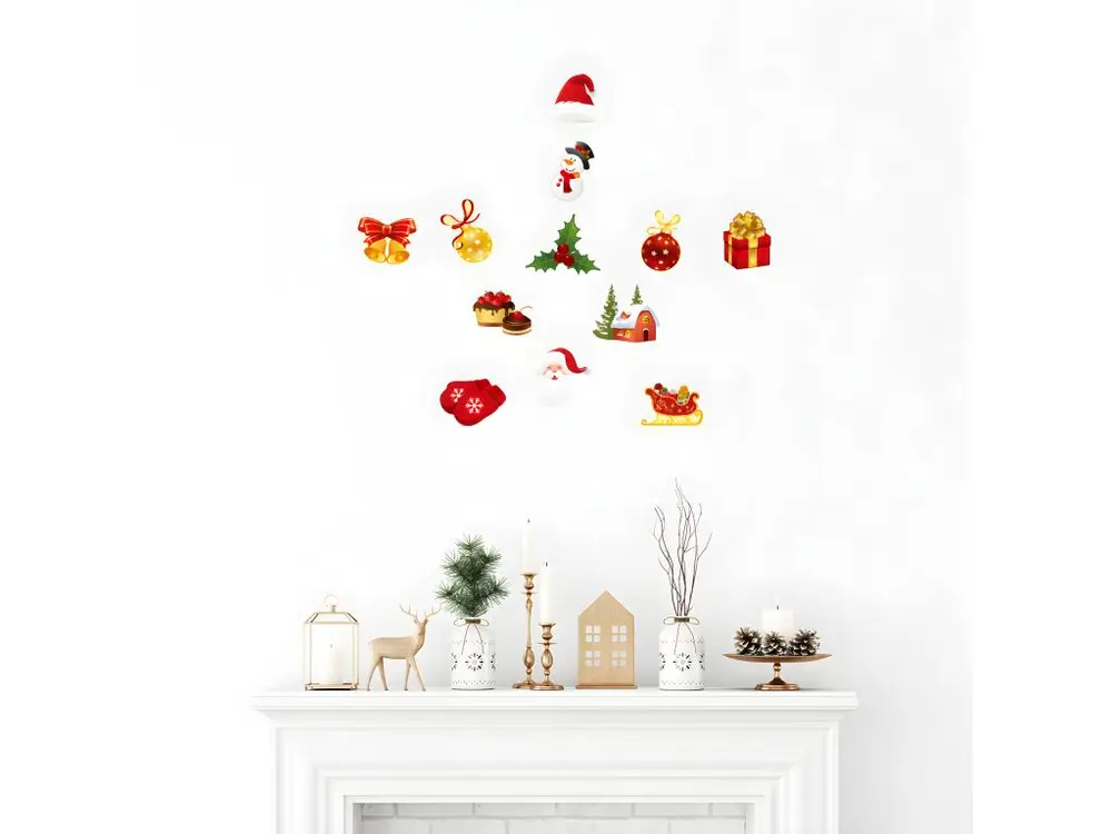 Protège-mains Sticker Noël les plaisirs de Noël - Autocollants stickers adhésifs noël - décoration fêtes - 20x25cm