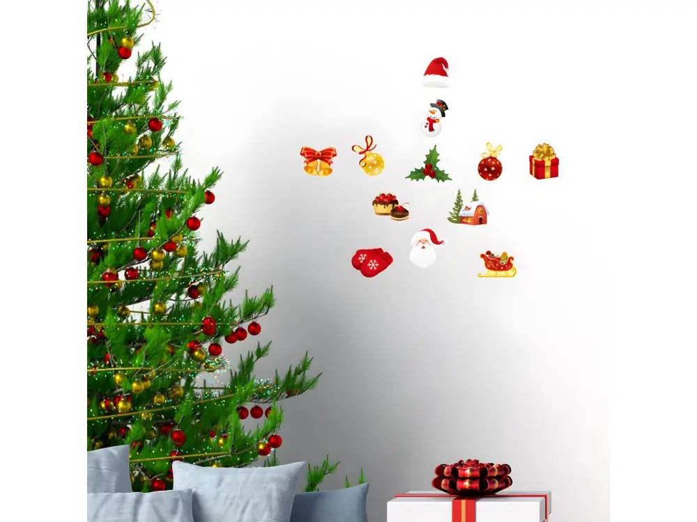 Protège-mains Sticker Noël les plaisirs de Noël - Autocollants stickers adhésifs noël - décoration fêtes - 20x25cm