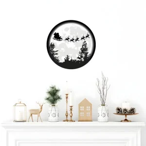 Sticker Noël au claire de la lune - Autocollants stickers adhésifs noël - décoration fêtes - 80x80cm - 22mm/25mm/28mm