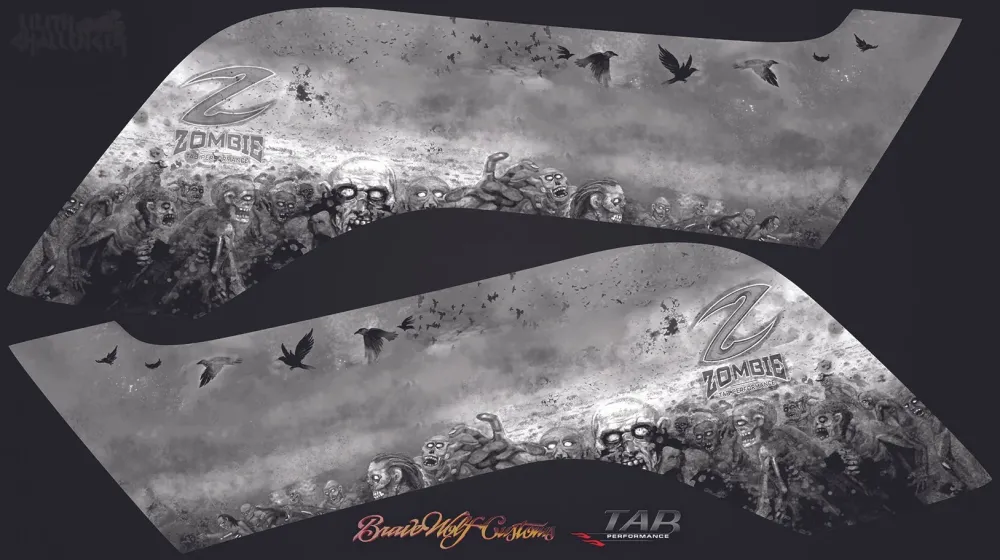 TAB Performance Zombie Autocollants pour sacoche de selle Challenger (Blanc) pour stockage extérieur