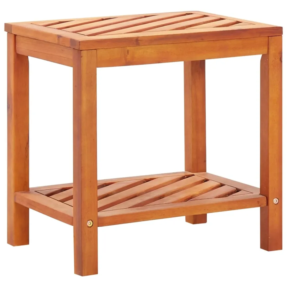Table d'appoint support de plante en bois d'acacia 45 x 33 x 45 cm DEC032374 avec mousses incluses