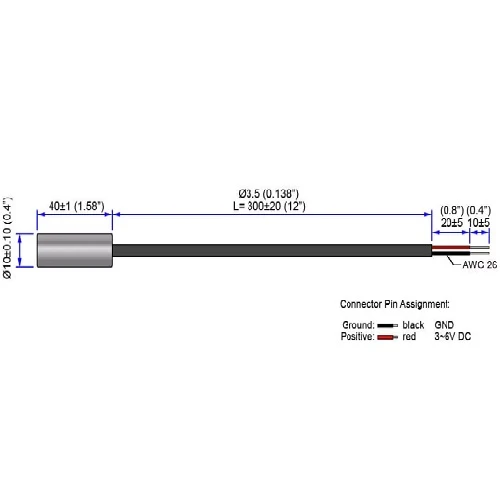 20 cm Focus 30 Deg 520 nm Class 1M Vert olive Crosshairs Laser Module VLM-520-58 LPO-D30-F20