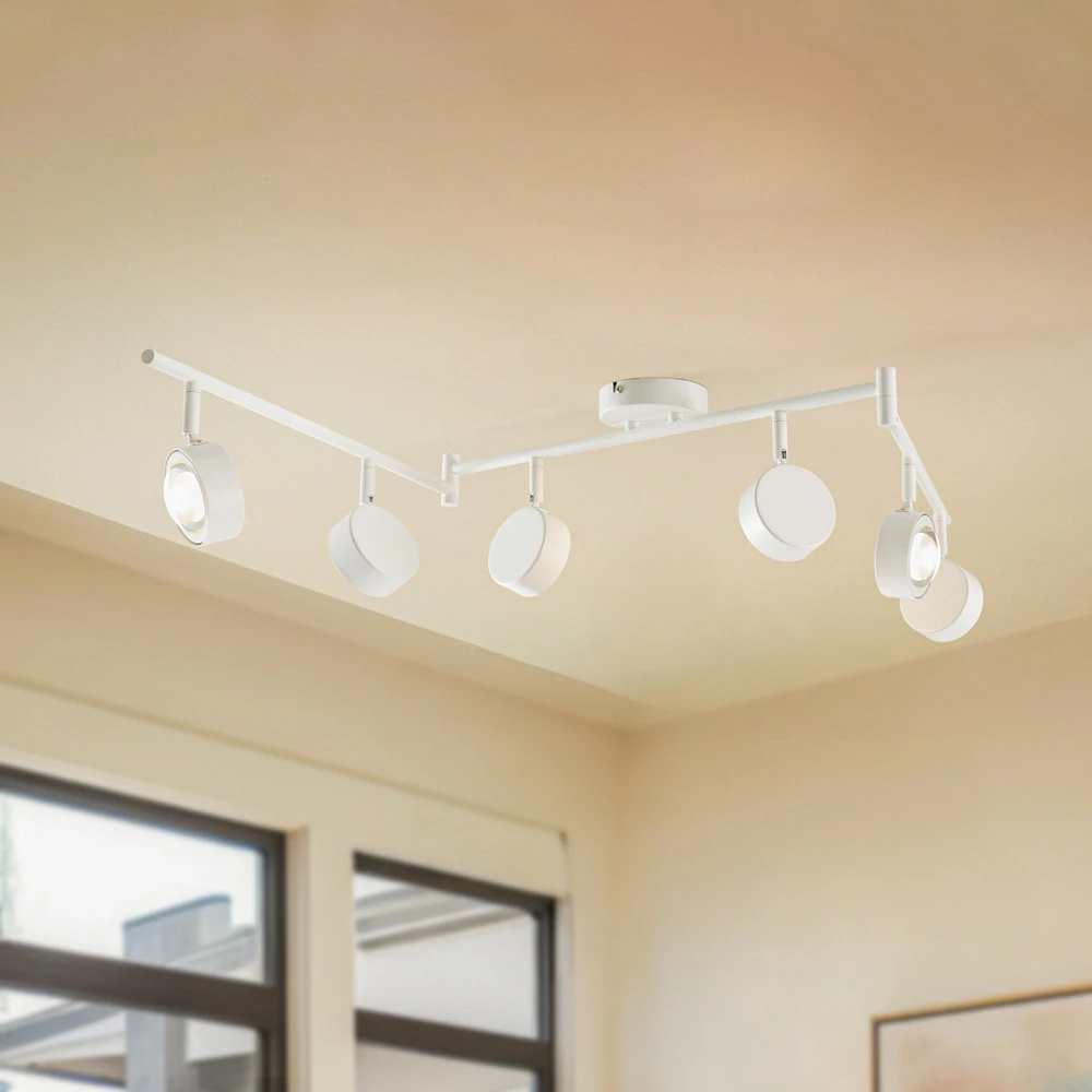 Lindby spot Jyla, blanc, lentille, 3.000 K, 6 lampes à 6 lampes, GX53 avec Garantie 2 ans
