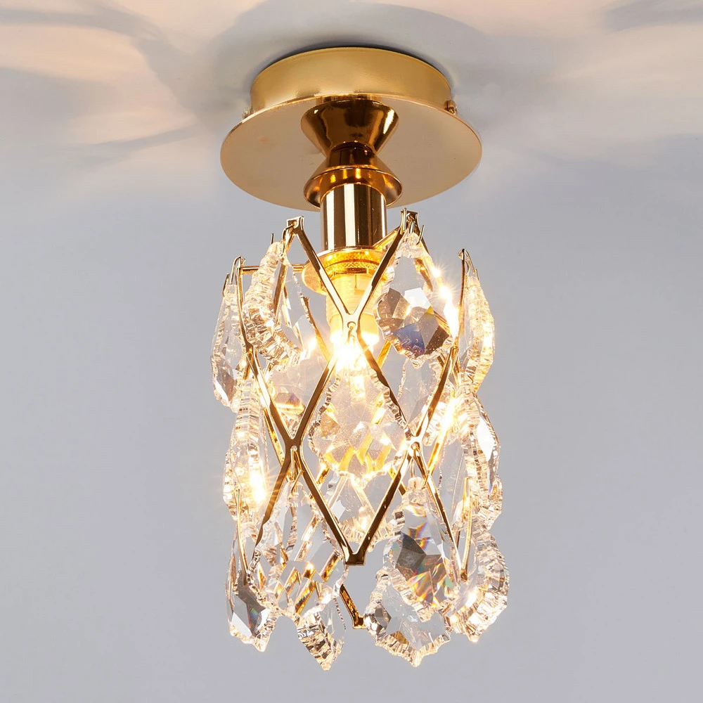 Phares avant CHARLENE - plafonnier cristal doré